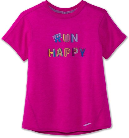 Brooks - Distance Graphic T-Shirt - Womens - HEATHER MAGENTA/RUN HAPPY