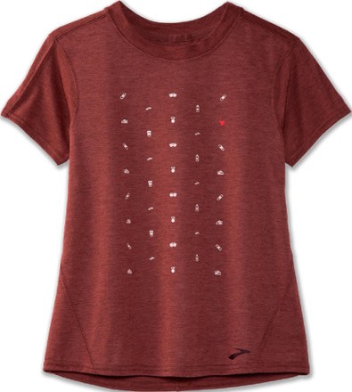 Brooks - Distance Graphic T-Shirt - Womens - HEATHER TERRACOTTA/RUN LIFE