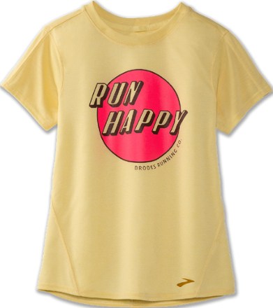 Brooks - Distance Graphic T-Shirt - Womens - SUNSPRITE/RUN HAPPY