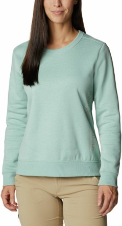 Columbia - Logo Crew Top - Womens - AQUA TONE/OUTLINE LOGO
