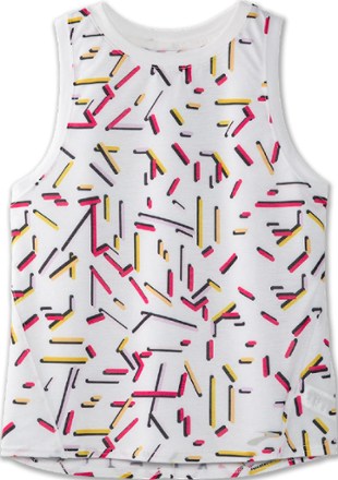 Brooks - Distance Graphic Tank Top - Womens - WHITE/CONFETTI