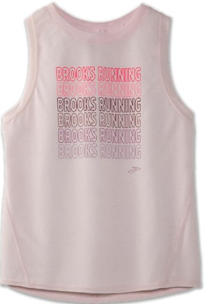 Brooks - Distance Graphic Tank Top - Womens - ROSEWATER/BROOKS RUNNING