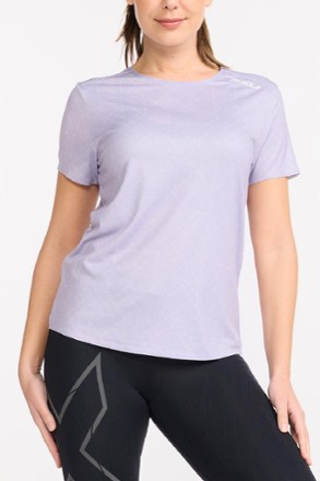 2XU - Light Speed T-Shirt - Womens - LAVENDUST DOTS/WHITE REFLECT