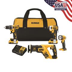 DEWALT - DCK484D2 - XR 4-Tool 20-Volt Max Brushless Power Tool Combo Kit with Soft Case (2-Batteries and charger Included)