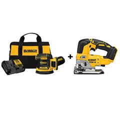 DEWALT - DCW210D1DCS334B - 20-Volt-Amp Brushless Cordless Variable Speed Random Orbital Sander with Dust Management (Battery Included)