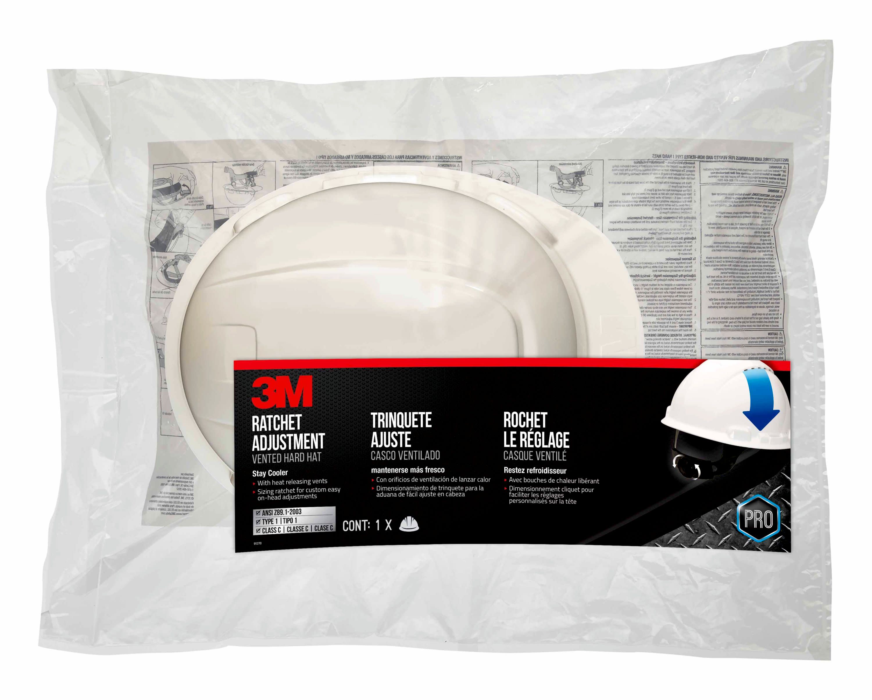 3M - CHH-V-R-W6-PS - Quick Adjusting Ratchet White Hard Hat