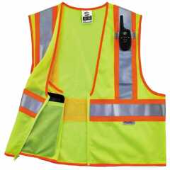 GloWear - 21325 - Large/X-Large  Green Polyester High Visibility Enhanced Visibility (Reflective) Safety Vest