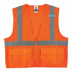 GloWear - 21115 - Large/X-Large  Orange Polyester High Visibility Enhanced Visibility (Reflective) Safety Vest