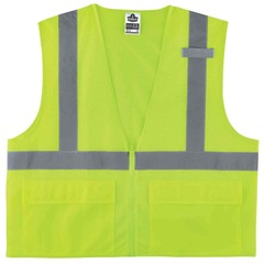 GloWear - 21123 - Small/Medium Green Polyester High Visibility Enhanced Visibility (Reflective) Safety Vest