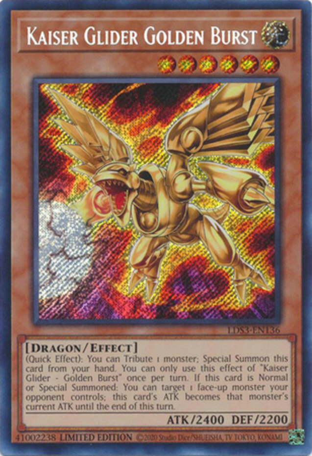 Kaiser Glider Golden Burst - LDS3-EN136 - Secret Rare - Limited