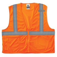 GloWear - 21045 - Large/X-Large  Orange Polyester High Visibility Enhanced Visibility (Reflective) Safety Vest