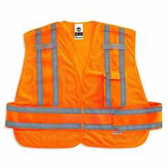 GloWear - 21360 - M/L Orange Polyester High Visibility Enhanced Visibility (Reflective) Safety Vest