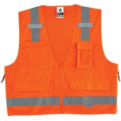 GloWear - 21415 - Large/X-Large  Orange Polyester High Visibility Enhanced Visibility (Reflective) Safety Vest