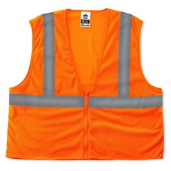 GloWear - 20985 - Large/X-Large  Orange Polyester High Visibility Enhanced Visibility (Reflective) Safety Vest