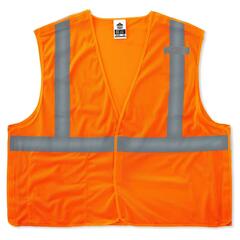 GloWear - 21065 - Large/X-Large  Orange Polyester High Visibility Enhanced Visibility (Reflective) Safety Vest