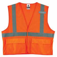 GloWear - 21139 - 4Xl/5Xl Orange Polyester High Visibility Enhanced Visibility (Reflective) Safety Vest