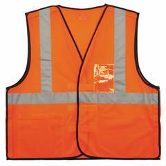 GloWear - 21085 - Large/X-Large  Orange Polyester High Visibility Enhanced Visibility (Reflective) Safety Vest