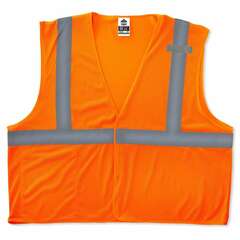 GloWear - 21015 - Large/X-Large  Orange Polyester High Visibility Enhanced Visibility (Reflective) Safety Vest