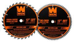 WEN - BL1232-2 - 2-Pack 12-in Set Tungsten Carbide-tipped Steel Circular Saw Blade Set