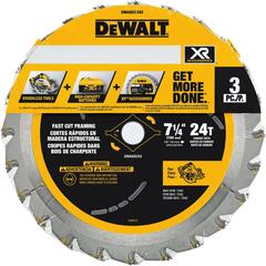 DEWALT - DWAXR37243 - 3-Pack 7-1/4-in 24-Tooth Carbide Circular Saw Blade