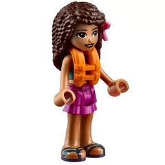 LEGO SET fig-012281 - Andrea - Dark Blue Top, Magenta Skirt, Live Jacket