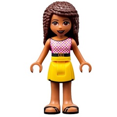 LEGO SET fig-012347 - Andrea - Magenta and White Top, Yellow Skirt