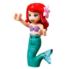 LEGO SET fig-012364 - Ariel - Mermaid Form, Dark Turquoise Tail, Bright Pink Flower