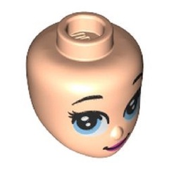 LEGO PART 92198pr0275 Minidoll Head Big Bright Light Blue Eyes, Dark Pink Lips print