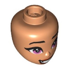 LEGO PART 92198pr0224 Minidoll Head Big Bright Pink Eyes, Crazy Smile, Red Lips print