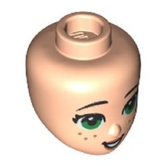LEGO PART 92198pr0272 Minidoll Head Big Green Eyes, Freckles print