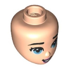 LEGO PART 92198pr0274 Minidoll Head Big Medium Azure Eyes, Open Mouth print
