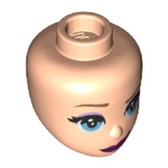 LEGO PART 92198pr0257 Minidoll Head Blue Eyes, Lavender Eye Shadow, Dark Purple Lips print