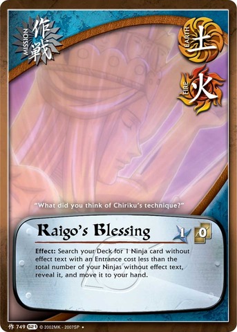Raigos Blessing - M-749 - Uncommon - 1st Edition