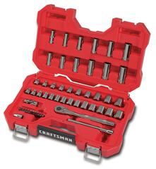 CRAFTSMAN - CMMT82334L - 51-Piece Standard (SAE) and Metric Combination Gunmetal Chrome Mechanics Tool Set (3/8-in)