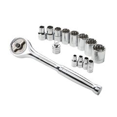 Kobalt - 86773 - 14-Piece Standard (SAE) and Metric Combination Polished Chrome Mechanics Tool Set (3/8-in)