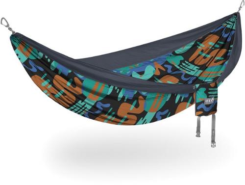 ENO - DoubleNest Print Hammock - LAGOON/CHARCOAL