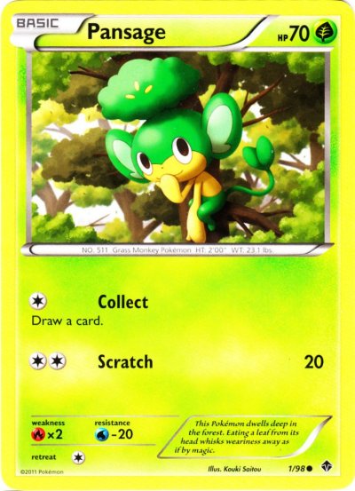 Pansage - 1/98 - Common