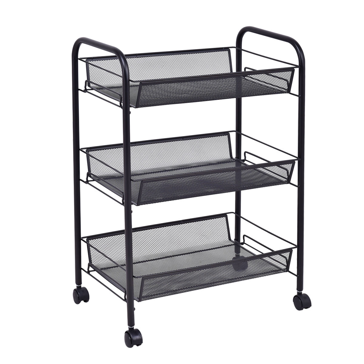 Goplus - HW54961BK - 24.5-in-Drawer Rack Utility Cart