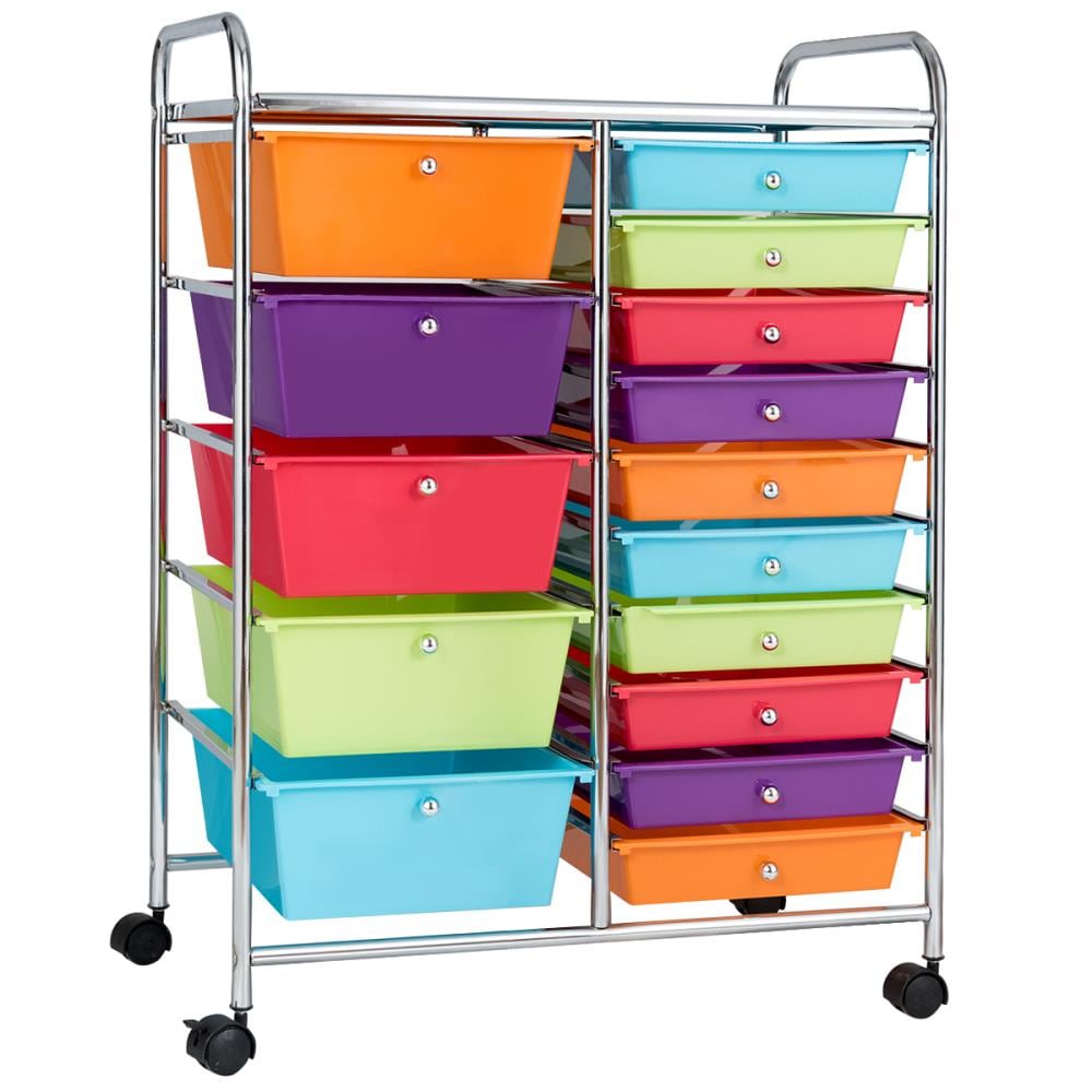 Goplus - HW53825MT - 34.5-in 15-Drawer Rack Utility Cart