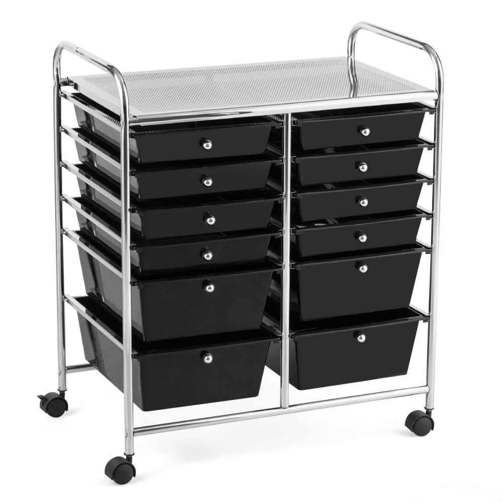 Goplus - HW56500BK - 29.5-in 12-Drawer Shelf Utility Cart