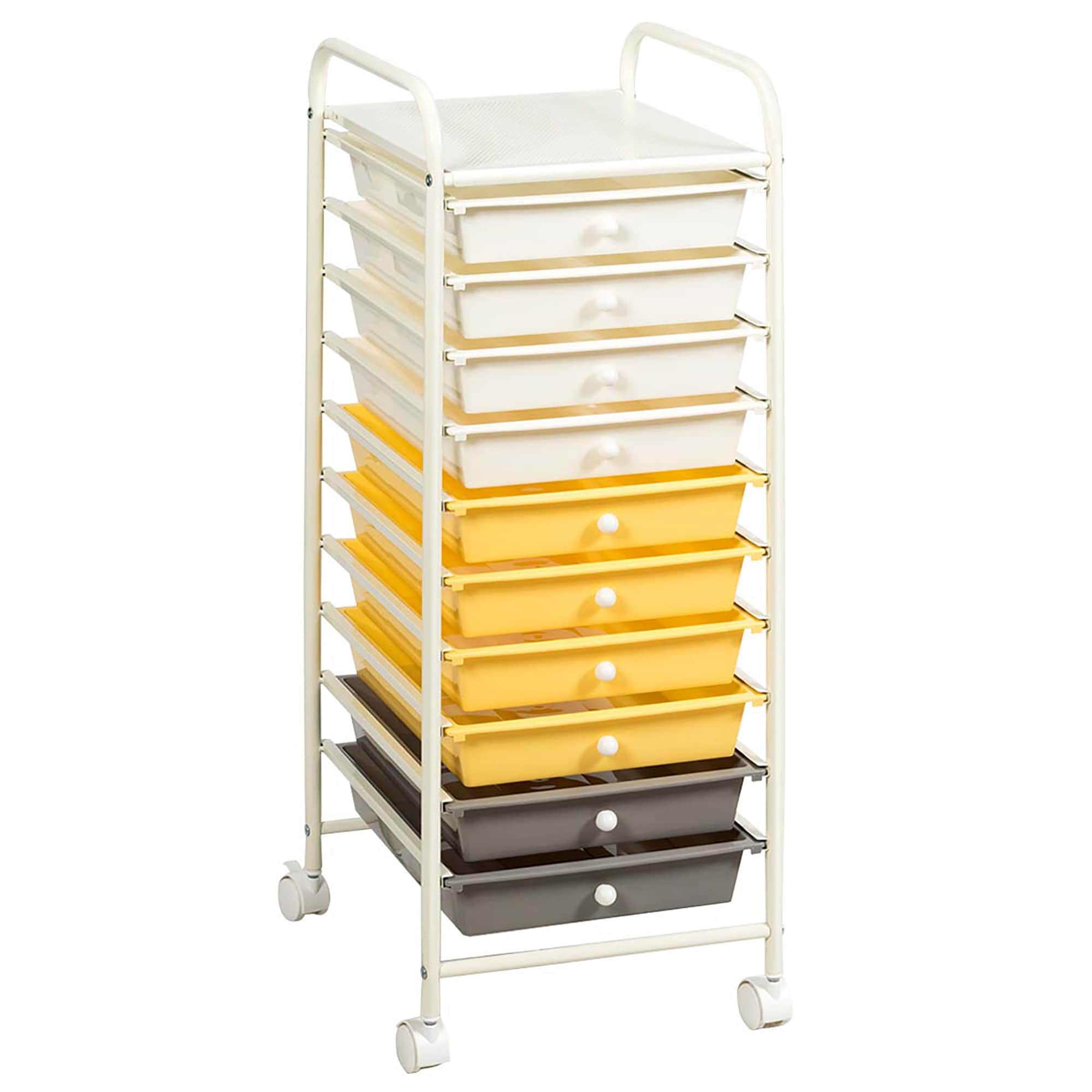 Goplus - HW52045YE - 34-in 10-Drawer Shelf Utility Cart