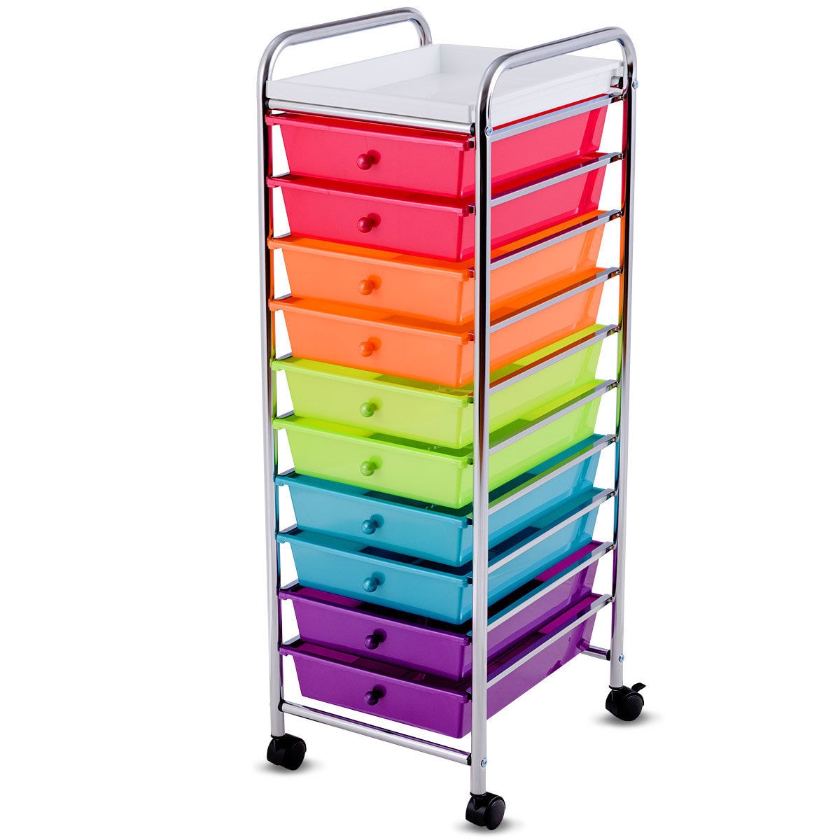 Goplus - HW59096 - 38-in 10-Drawer Shelf Utility Cart