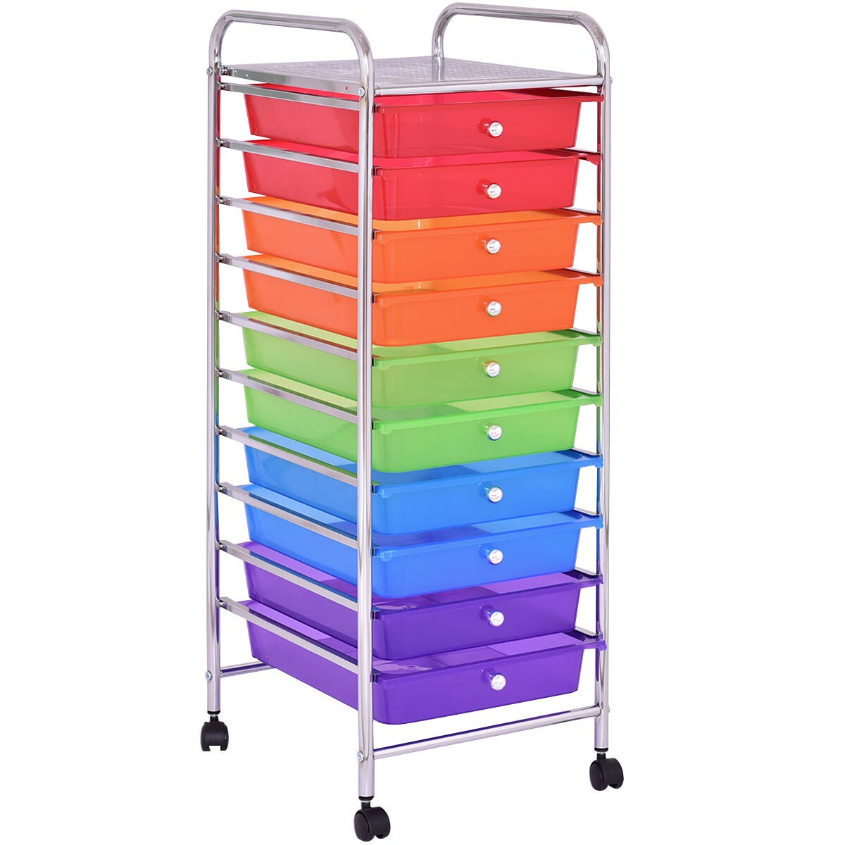 Goplus - HW55238 - 35.4-in 10-Drawer Shelf Utility Cart