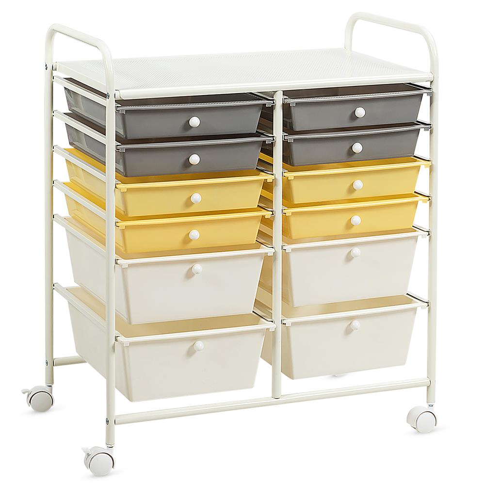 Goplus - HW56500YE - 29.5-in 12-Drawer Shelf Utility Cart
