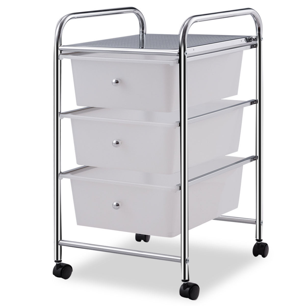 Goplus - HW55239 - 24.4-in 3-Drawer Rack Utility Cart
