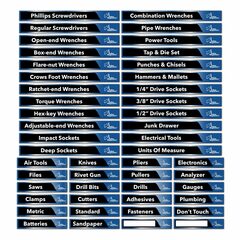 Gofer Magnetics - GMLB104 - Set of 48 Blue and Black Magnetic Toolbox Labels Magnetic Accessory
