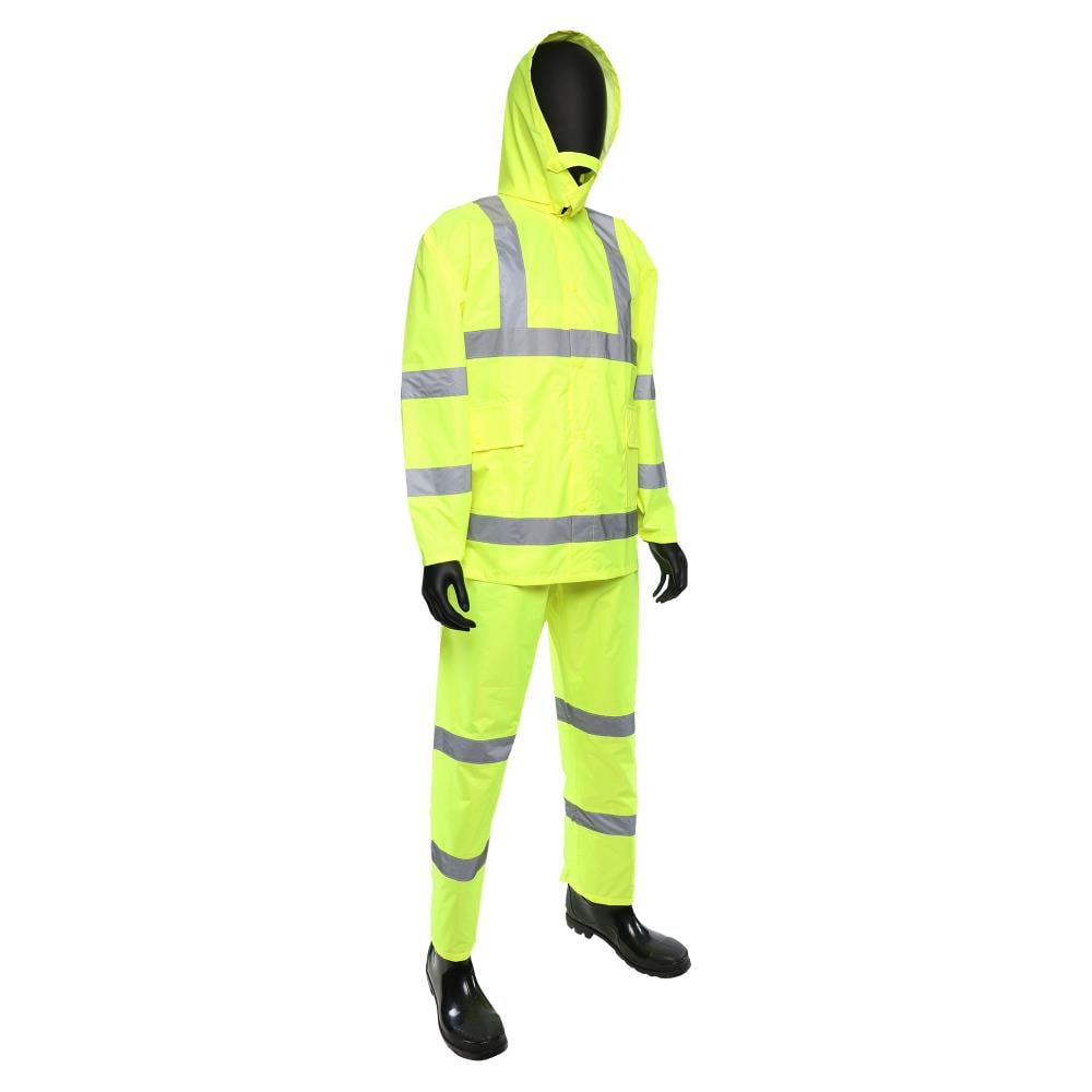 West Chester - 4033/XXL - Unisex Hi-Vis Yellow Rain Suit