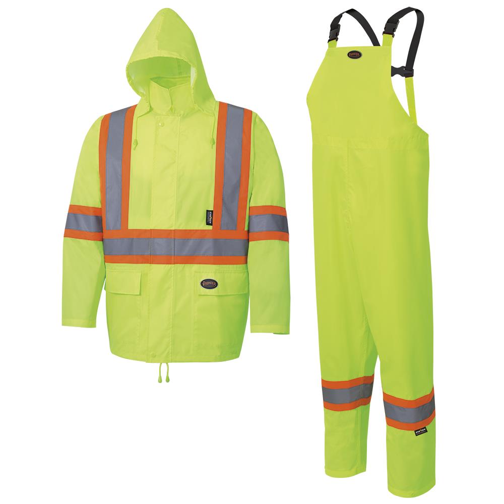 Pioneer - V1080360U-L - Unisex Large Hi-Vis Yellow/Green Rain Suit