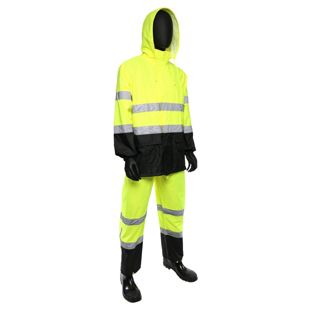 West Chester - 4530/XL - Unisex Hi-Vis Yellow/Black Rain Suit