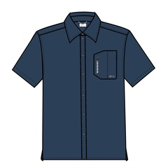FINTECH - FMSWDS-BWT-M - Men's Medium Woven Short sleeve Solid Dress Work Shirt